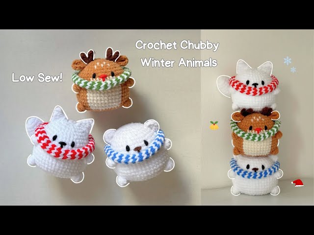 Crochet Chubby Winter Animals | LOW SEW | Quick and Easy 3 in 1 Tutorial ❄️