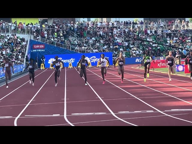 Women’s 100m Semi-finals Heat 2, U.S. Olympic Trials 2024, Tamara Clark (11.09), Candace Hill