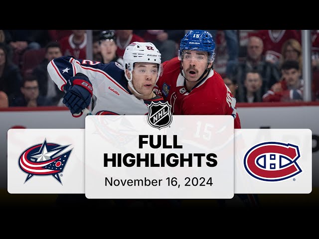 NHL Highlights | Blue Jackets vs. Canadiens | November 16, 2024