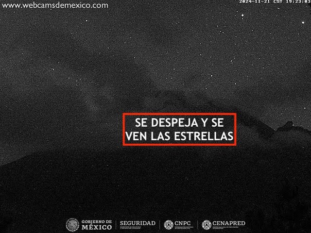 🌋 #POPOCATÉPETL | Se ve la actividad y las estrellas. El #Volcán #EnVivo