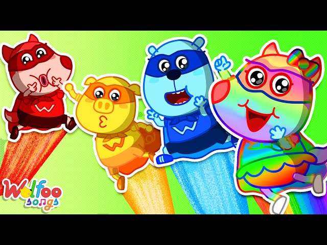 Colorful Superheroes Team - Lost Color Songs | Kids Songs & Nursery Rhymes @WolfooFamilySongs