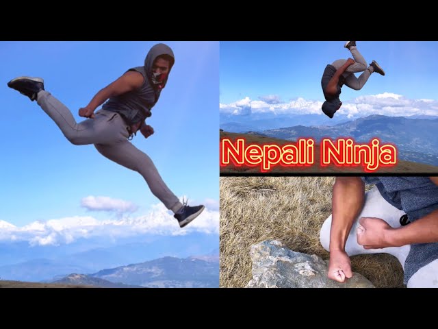 Real life Ninja Training Takewondo flip and tricks at Sailung 🇳🇵❤️‍🔥🥋🥊