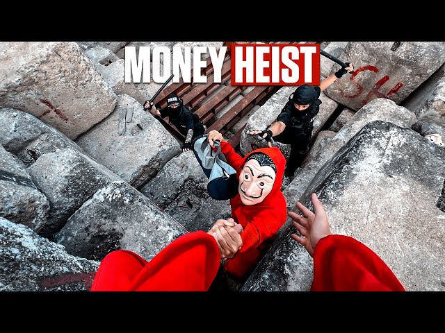 MONEY HEIST vs POLICE in REAL LIFE ll THE AVENGERS 1.0  ll (Epic Parkour Pov Chase)