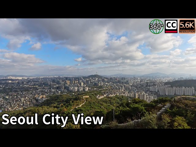 Seoul City View from Mountain, 5.6K 360 Video Subtitles