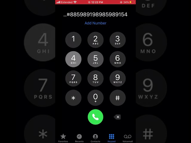 The Final Countdown on iPhone keypad