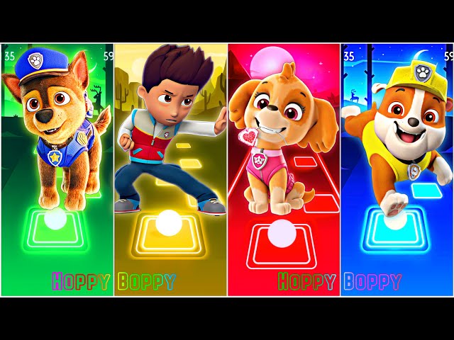 PAW Patrol - Chase 🆚 Ryder 🆚 Marshall 🆚 Skye 🆚 Liberty 🆚 Everest 🆚 Rubble 🎶 Tiles Hop EDM Rush