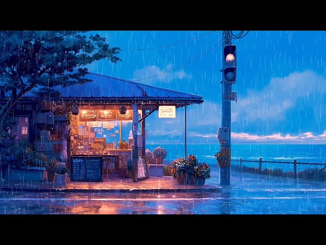 Raining In Beach Coffee Shop 🌧️ Rain Lofi Songs To Listen To Relax Your Mind 🌧️ Pluviophile Lofi