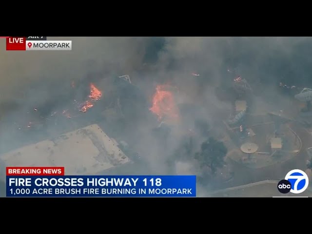 FULL COVERAGE: 10,000-acre brush fire erupts near Moorpark, prompting evacuations