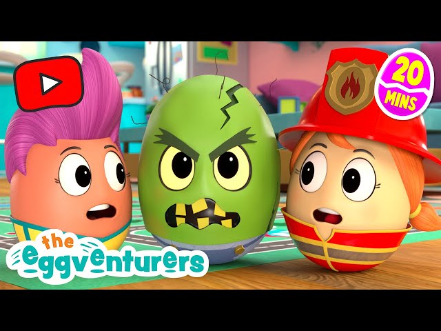 Zombie Eggs, Egg Dog & Firefighter Eggs | The Eggventurers Full Episodes Compilation