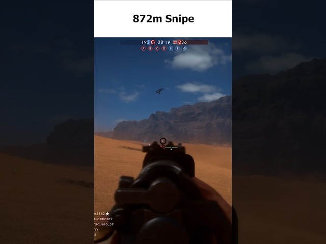 World Record Snipe with iron sights in Battlefield 1