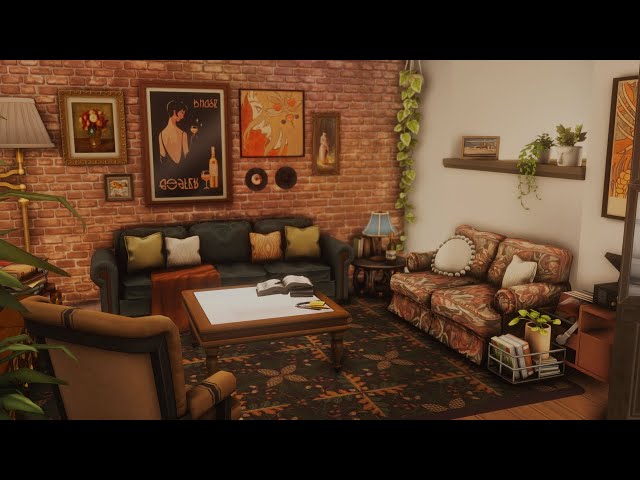 VINTAGE ECLECTIC APARTMENT | SIMS 4 SPEEDBUILD | CC