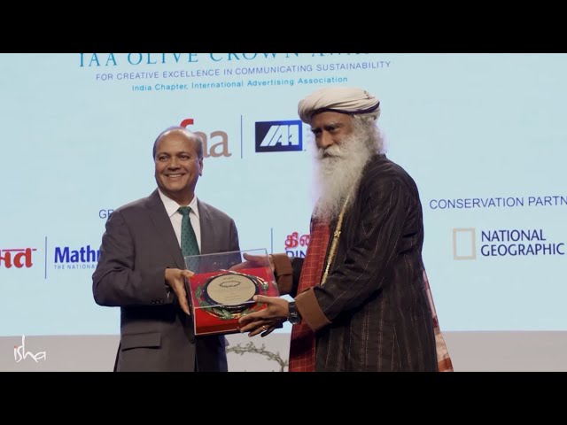 Isha Foundation Receives Olive Crown Green Crusader Award for Rally For Rivers | Sadhguru