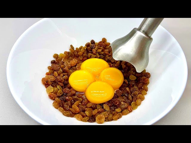 Whisk the raisins and eggs together and the result will surprise you! Mom taught!