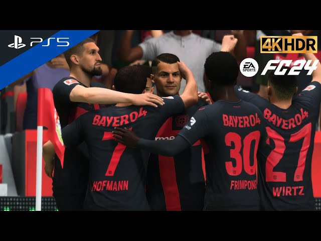 (PS5) UEL 23-24 | Bayer Leverkusen vs AS Roma 2-1 | Xhaka to Final UEL | FC 24 [4K HDR 60FPS]