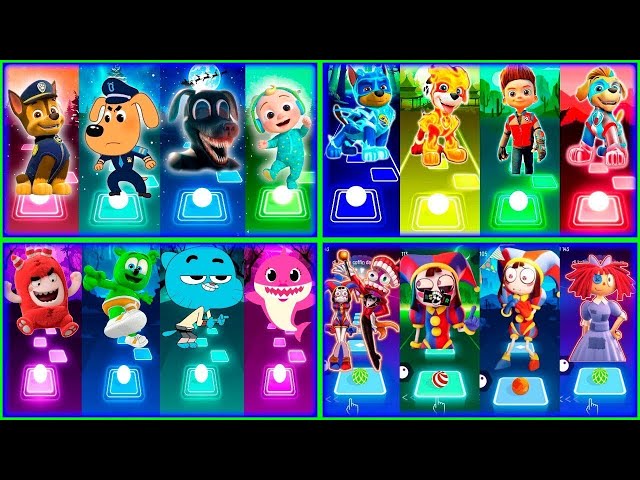 Tiles Hop Battle - Digital Circus Pomni vs Oddbods vs Gummy Bear vs Gumball vs Baby Shark🆚Paw Patrol