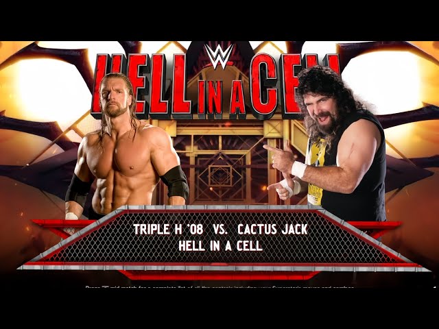 TRIPLE H VS CACTUS JACK HELL IN A CELL MATCH| WWE 2K24 GAMEPLAY