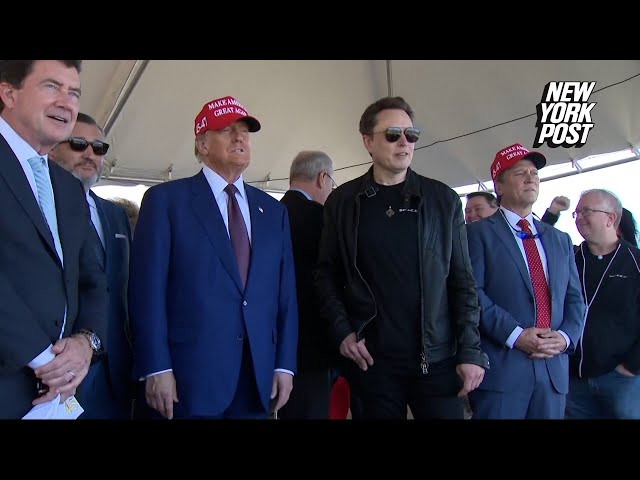 Donald Trump and Elon Musk at the launch of the sixth test flight of the SpaceX Starship rocket