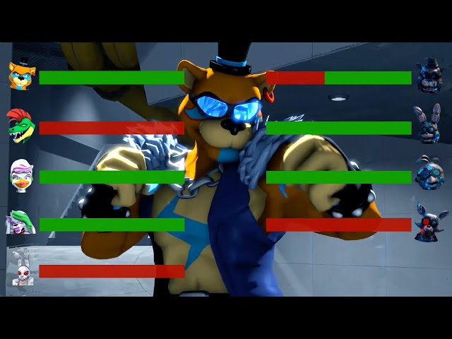 [SFM FNaF] Security Breach Fury's Rage vs Shocked WITH Healthbars