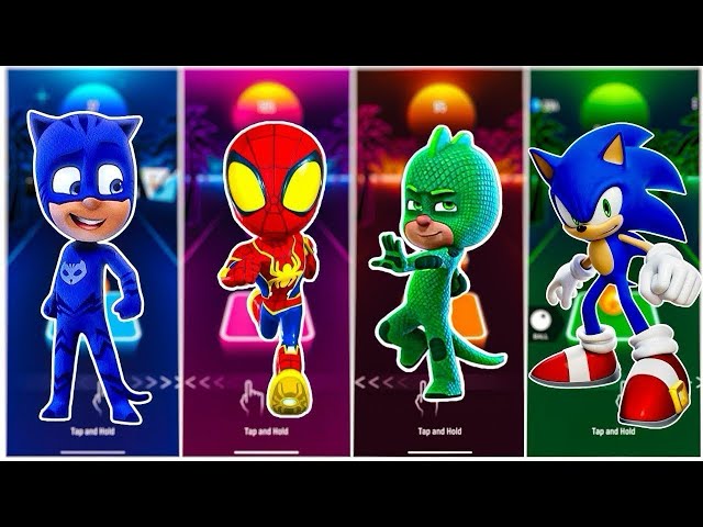 Catboy 🆚 Owlette 🆚 Gekko 🆚 Romeo | PJ Masks | Tiles Hop EDM Rush