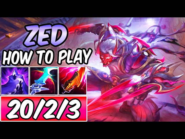 HOW TO PLAY ZED MID GUIDE FULL BURST | Best Build & Runes | BLOOD MOON ZED | League of Legends | S14