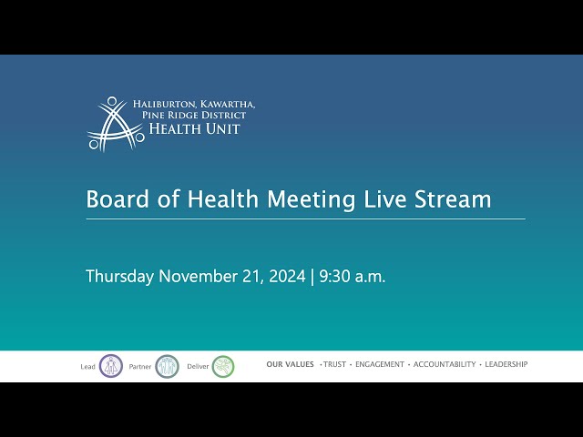 HKPR District Health Unit Board of Health Meeting - November 21, 2024