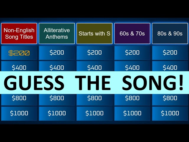 Guess the Song Jeopardy Style | Quiz #40