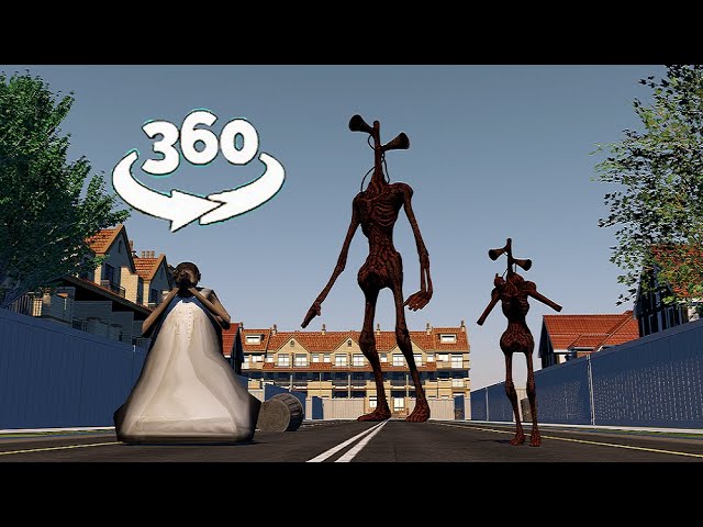 360 Video || Siren Head & Granny Funny Horror Animation 3D #1