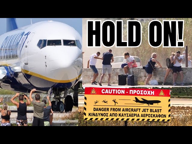 CAUGHT IN THE JET BLAST | Skiathos Airport Plane Spotting