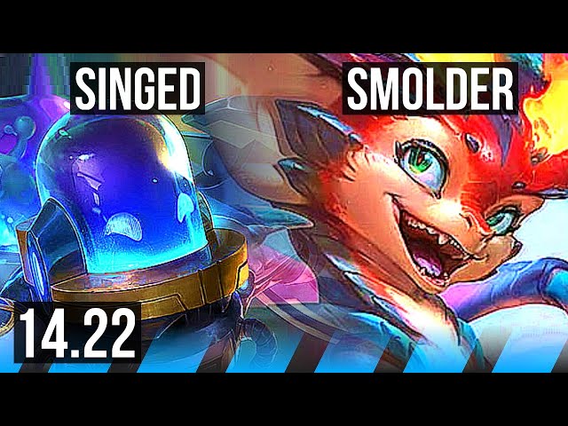 SINGED vs SMOLDER (MID) | 10/2/12, Rank 10 Singed, 500+ games, Dominating | KR Grandmaster | 14.22