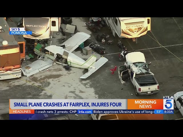 FAA investigating plane crash near Pomona race track that left 4 injured