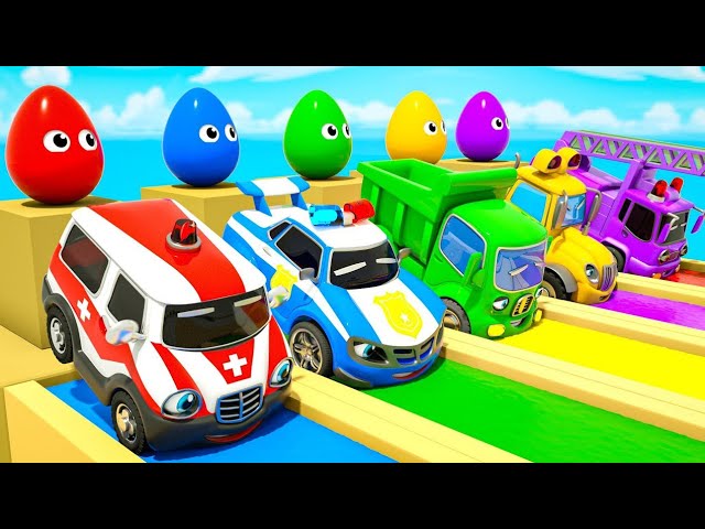 Ten In The Bed - Baby songs - colorful eggs and colorful trucks - Baby Nursery Rhymes & Kids Songs