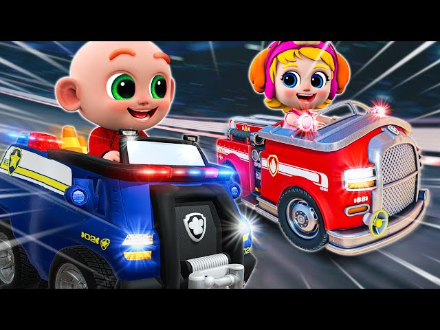 Fire Truck vs Police Car Song 🚒🚔 | Five Little Truck Rescuer | NEW ✨ Funny Nursery Rhymes