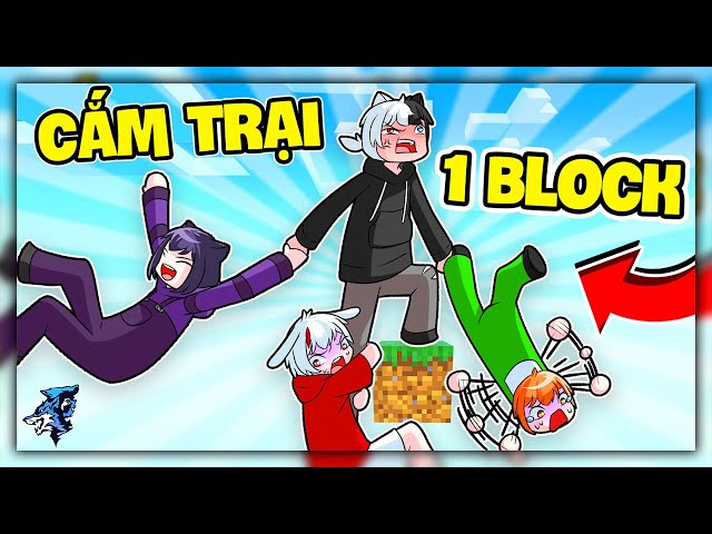 Siro Thử Thách Cắm Trại 1 Block Cùng Noob Ruby  - Hero Team Sinh Tồn Trên Trời