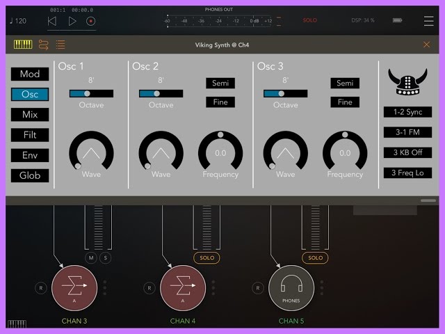 Viking Synth by Blamsoft with AUM by Kymatica, iPad Demo