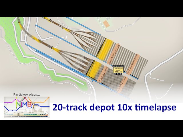 NIMBY Rails:  20-track depot 10x timelapse