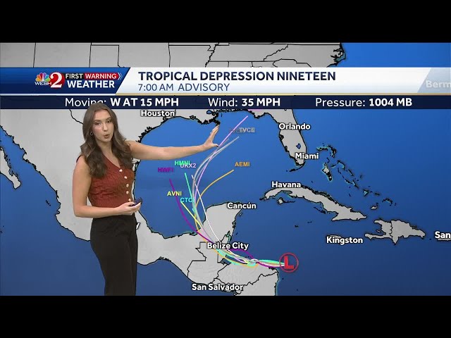 Tropical Depression 19 forms in the Caribbean, models show potential Florida impacts next week