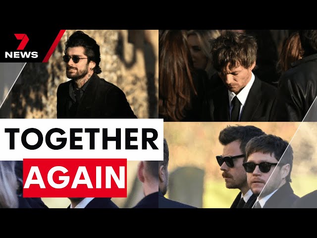 One Direction stars attend Liam Payne's funeral | 7NEWS