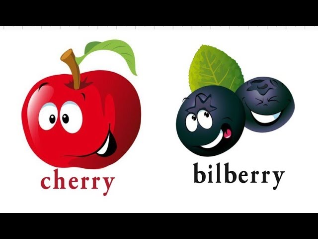 How to draw Cherries and Blueberry, draw fruits and berries