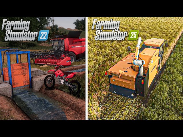 Farming Simulator 25 VS 22 | Rice Harvest comparison | FS 25 gameplay