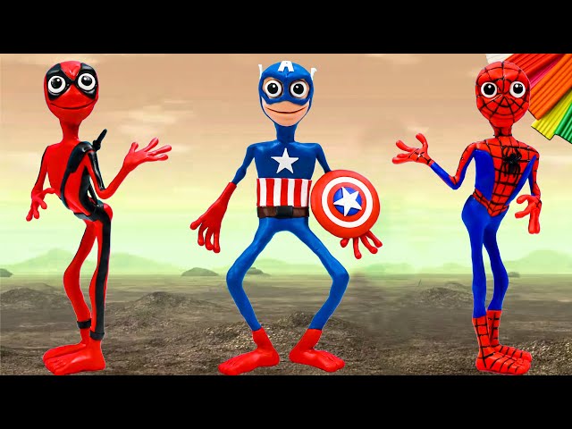 How to make Dame tu cosita mod Superhero Spider man, Captain America, Dead pool with clay