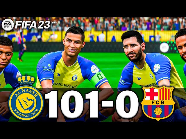 FIFA 23 - MESSI, RONALDO, MBAPPE, NEYMAR, ALL STARS PLAYS TOGETHER | Al NASSR 101-0 FC BARCELONA