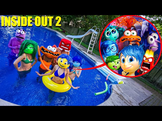 INSIDE OUT 2 EMOTIONS POOL PARTY IN REAL LIFE! (INSIDE OUT 2 MOVIE)