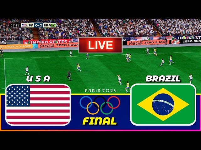 USA vs BRAZIL - Paris Olympic 2024 FINAL || Women's Football Match | PES 21