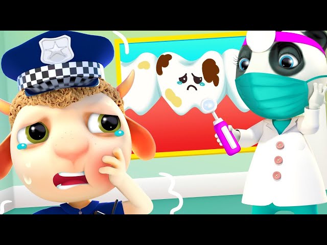 Doctor Panda Cures Police Officer's Toothache + More Funny kids story | Dolly and Friends - USA