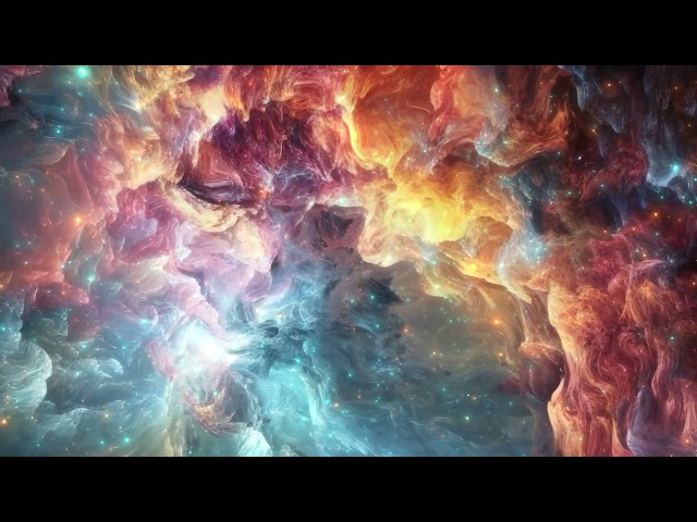 Space Stars and Nebula 4K Orange Blue