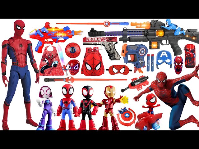 Marvel Spider-Man series unbox, popular Spider-Man action dolls, Marvel popular electric toy guns