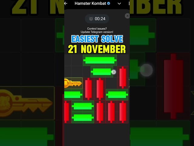 21 November Mini Game 100% Easily Solved Today | Hamster Kombat Mini Game 21 November | Mini Game