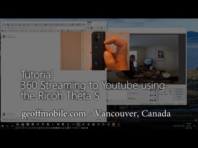 Tutorial for Streaming Live 360 Video to Youtube with Ricoh Theta S and Theta V - How to video