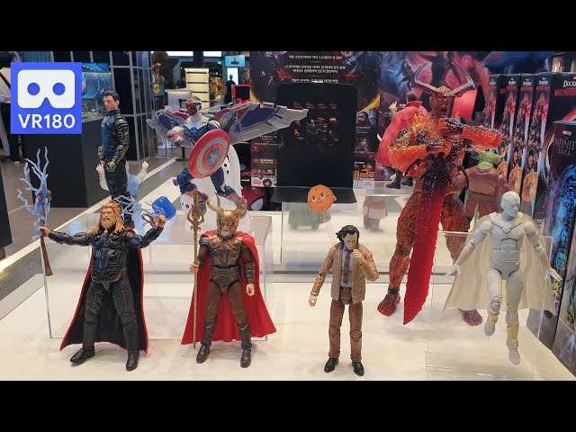 3D 180VR 4K Marvel Falcon, Winter Soldier, Thor, Odin, Loki, White Vision and Surtur in Marvel Store