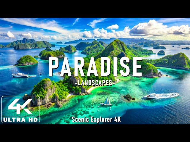 FLYING OVER PARADISE 4K UHD - Relaxing Music Along With Beautiful Nature Videos - 4K Video HD